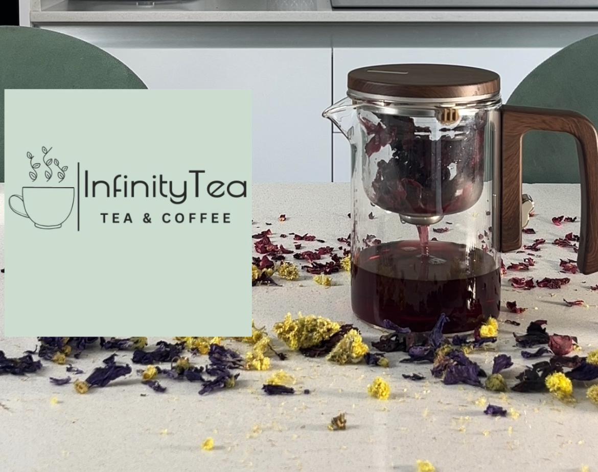 InfinityTea Glass Tea Pot Kettle Infuser 520ML/720ML 